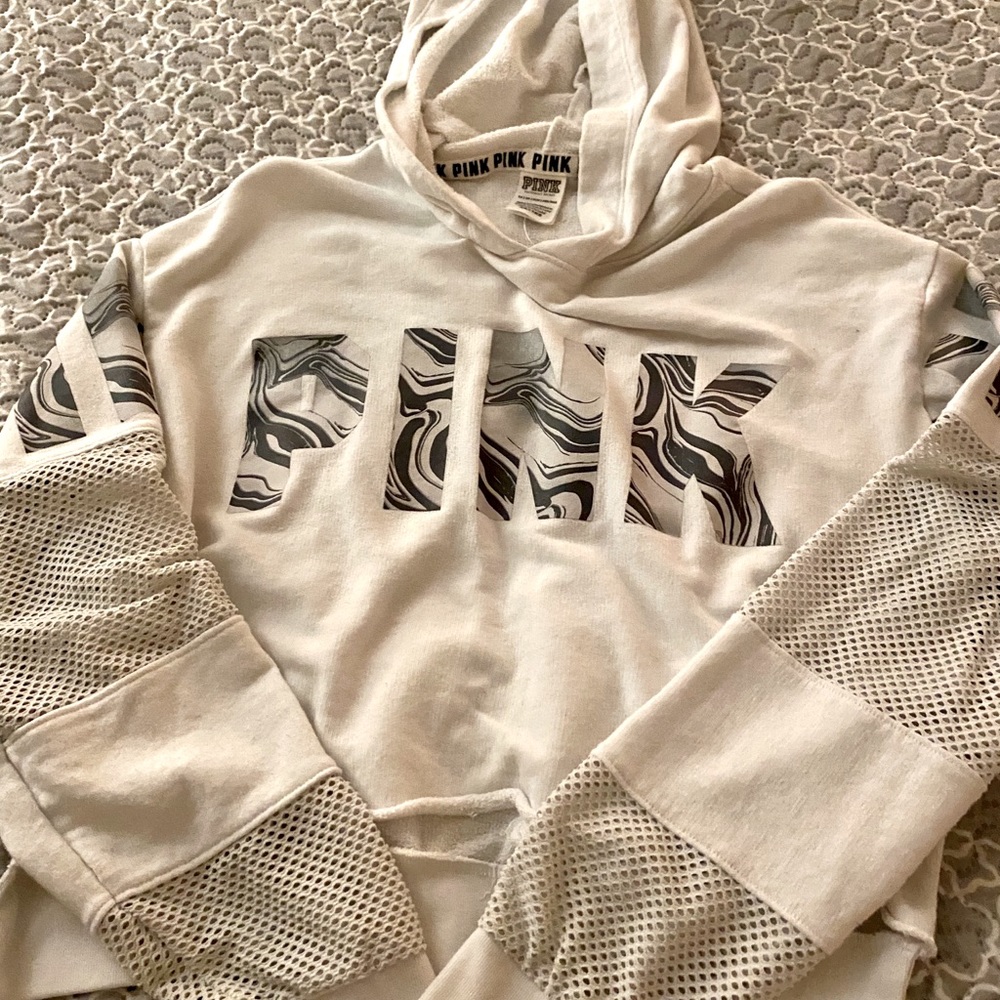 VS PINK CROP HOODIE SIZE XS